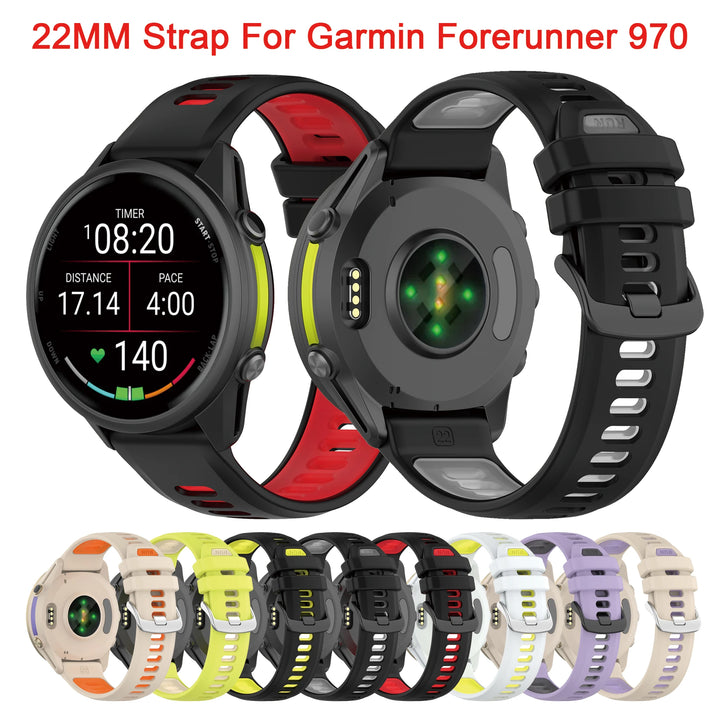 22mm Silicone Strap For Garmin Forerunner 970/965/955/745 Bracelet Belt Smart Watch Band Forerunner 945 935 Accessories