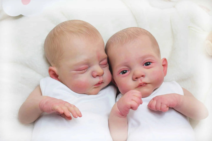 18″ Irys & Lily Reborn Twins – Handmade Lifelike Baby Dolls with 3D Skin & Multi‑Layer Painting
