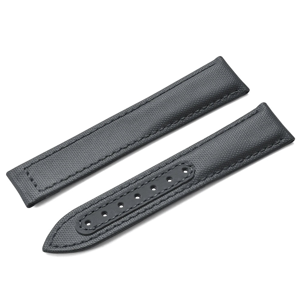 Sailcloth Nylon Watch Band 20mm 22mm Leather Sailcloth Strap For Omega Seamaster  Swatch Folding Buckle Band Universal Bracelet