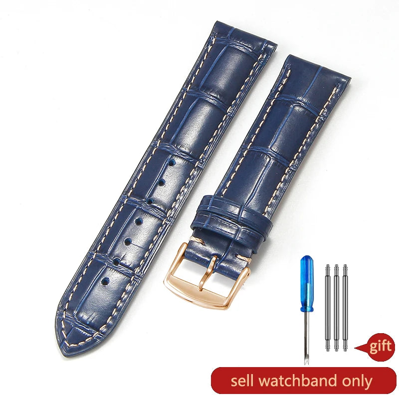 Genuine Cowhide Leather Watch Band 18–22mm for Longines Master &