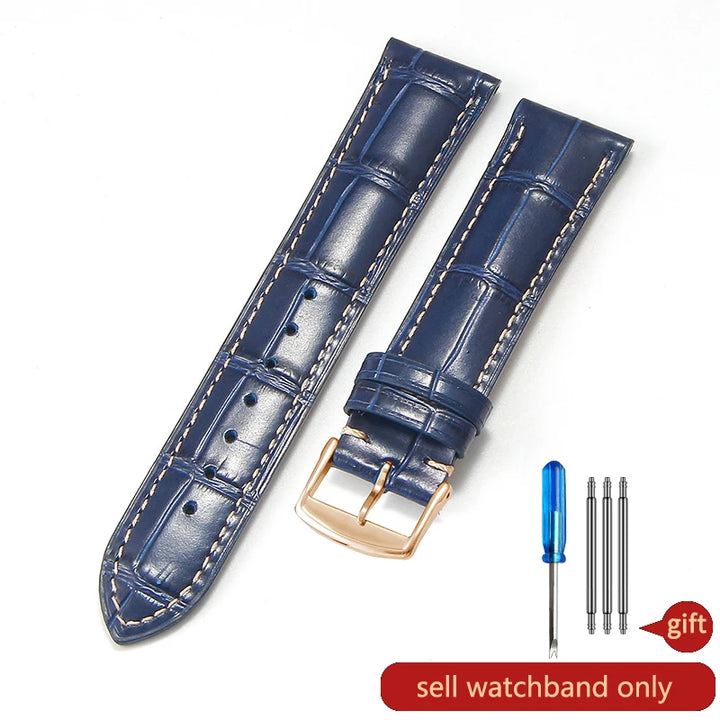 Genuine Cowhide Leather Watch Band 18–22mm for Longines Master &