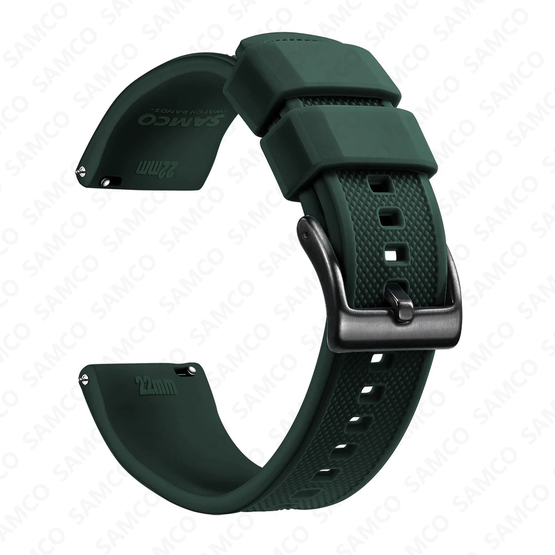 Premium Silicone Rubber Watch Band 18–22mm (Quick Release)