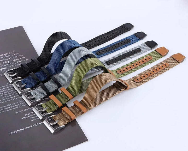 Woven Nylon Geniune Leather Strap for Hamilton Khaki Wristband Men Military Sport Band for Huawei Gt2 Belt 18mm 20mm 22mm 24mm