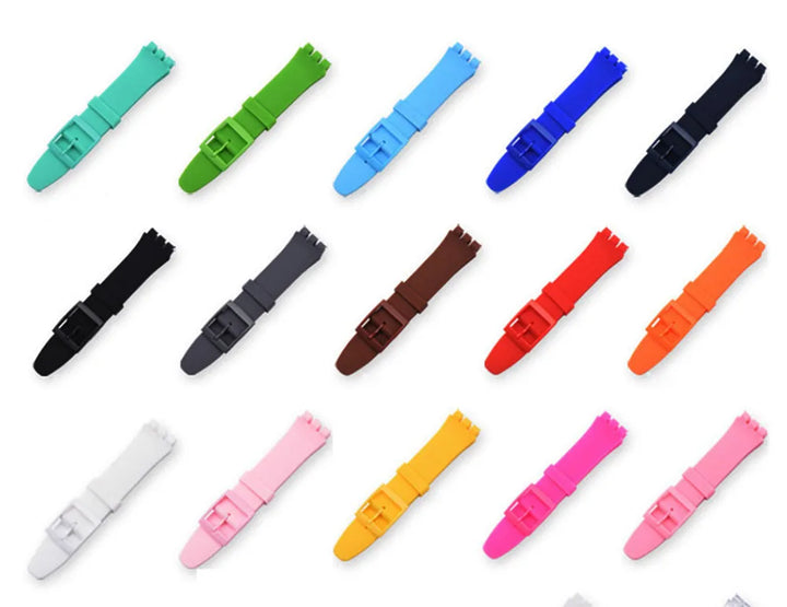 Soft Silicone Colorful Watch Strap for Swatch – 16-20mm with Tool