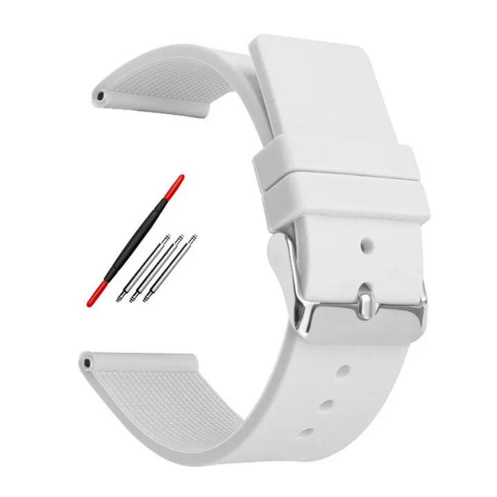 Silicone Watch Strap – 12–24mm, Soft Rubber for Seiko & Huawei GT Series