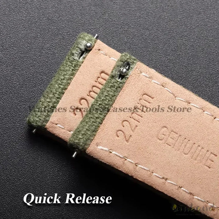 20mm 22mm Nylon Leather Watch Band High Quality Canvas Strap Military Sport Bracelet for Seiko Quick Release Universal Wristband
