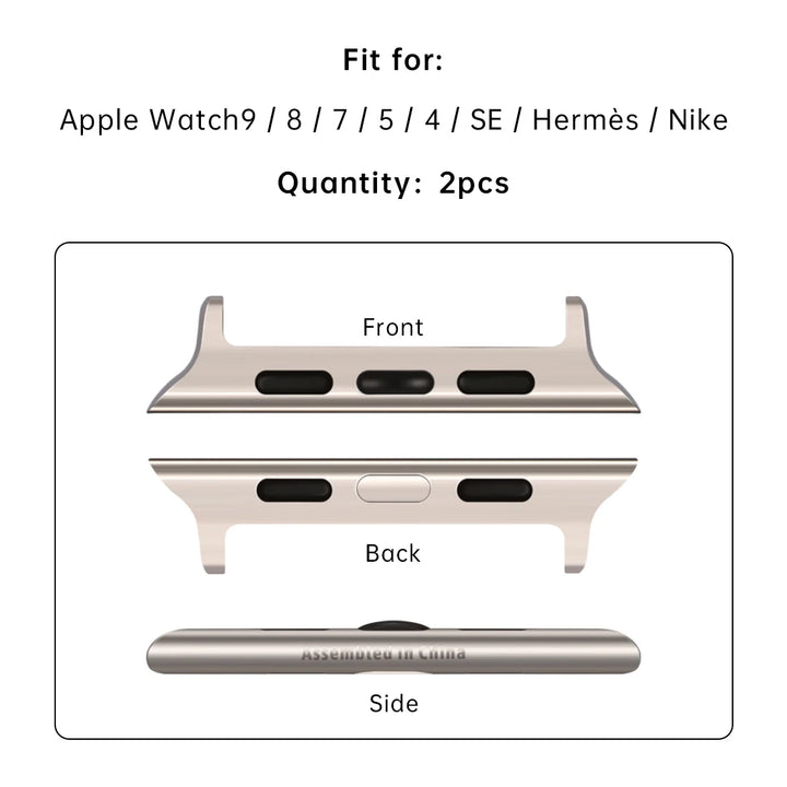 2pcs 316L Stainless Steel Adapter For Apple Watch Ultra 49mm Series 9 8 7 6 5 SE 45mm 44mm 41mm 40mm Apple Watch Band Connector