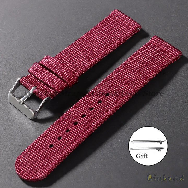 18mm 20mm 22mm 24mm Nylon Canvas Watchband Strap Woven Soft Belt for Omega Bracelet for Men Women Sport Quick Release Wrist Band