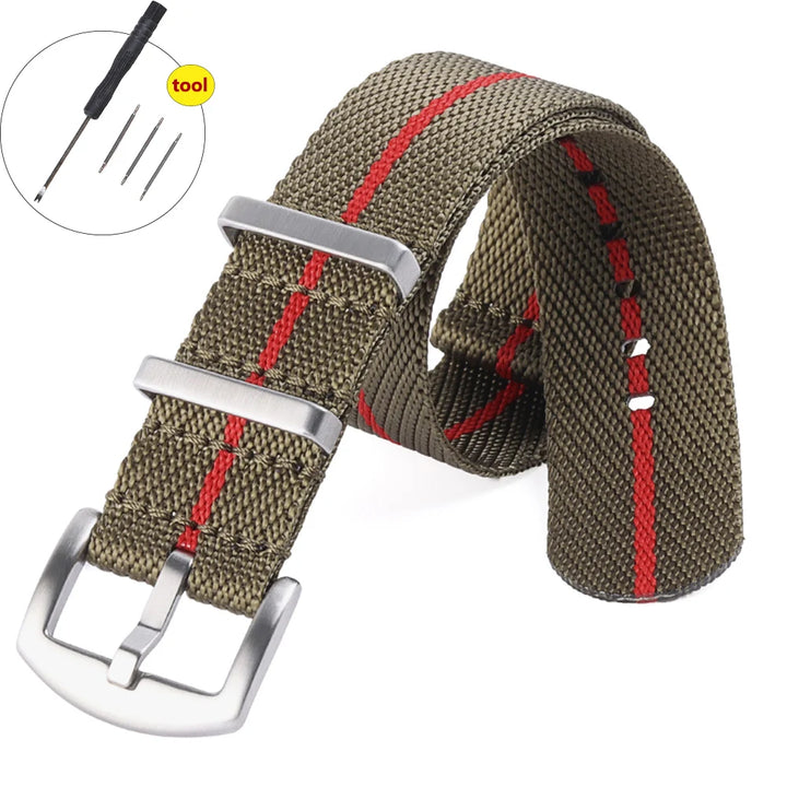 High‑Density Nylon Watch Strap – 20/22mm, Military Style
