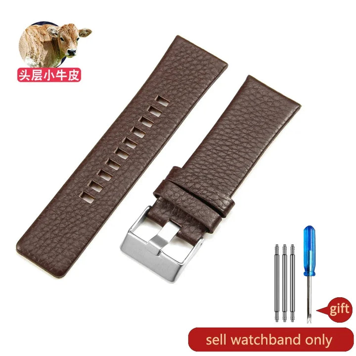 Genuine Leather Diesel Watch Strap 26–28mm (Waterproof Litchi Pattern)
