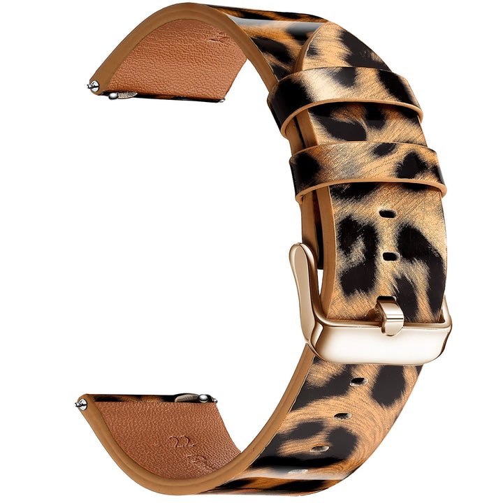 Leopard Print Leather Watch Band 20/22mm (Quick Release)