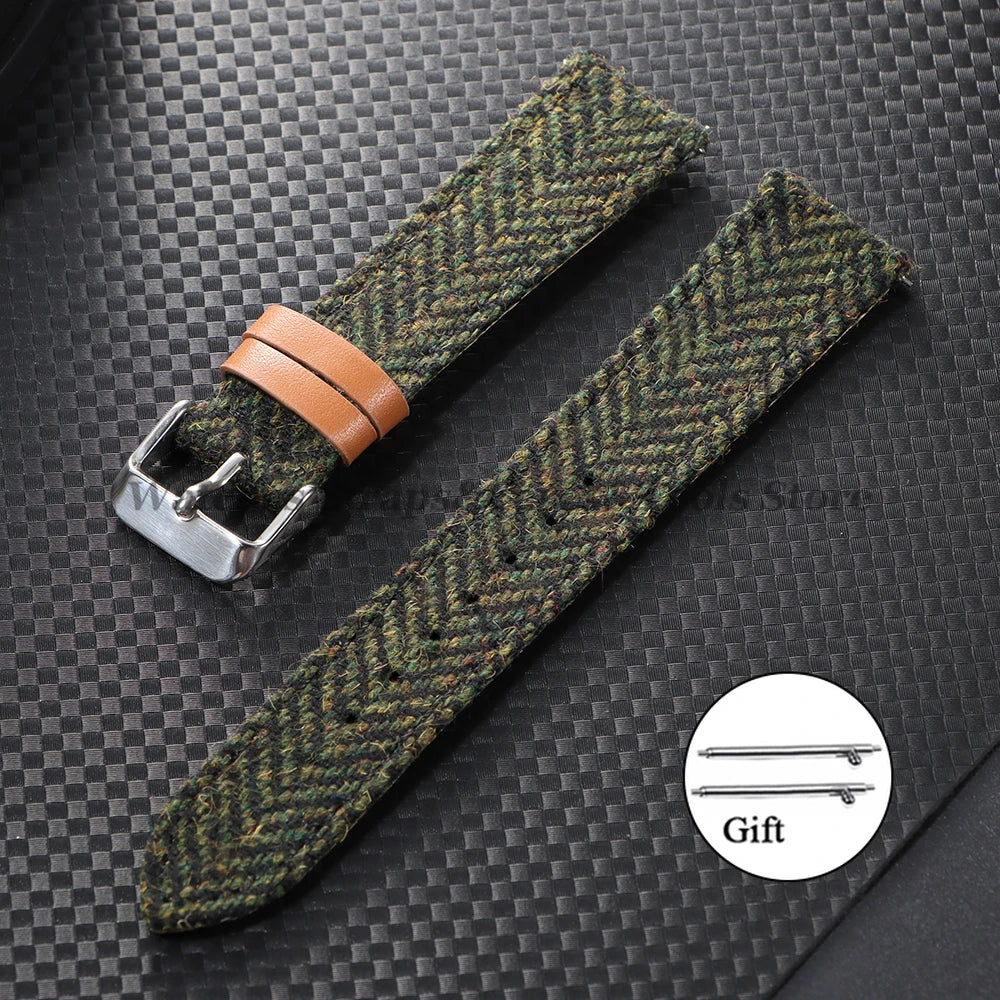Vintage Leather Nylon Strap (18–22mm) – Quick Release Replacement