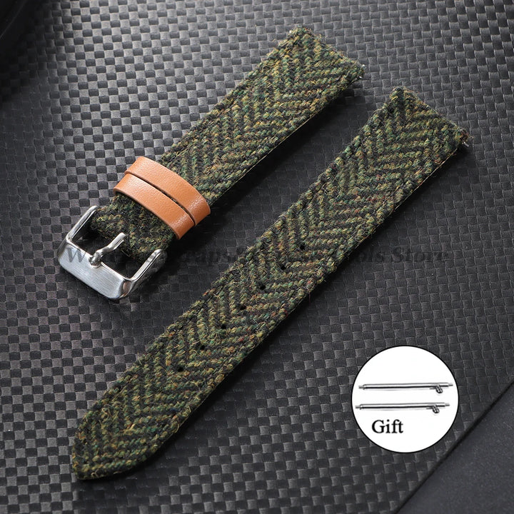 Vintage Leather Nylon Strap (18–22mm) – Quick Release Replacement