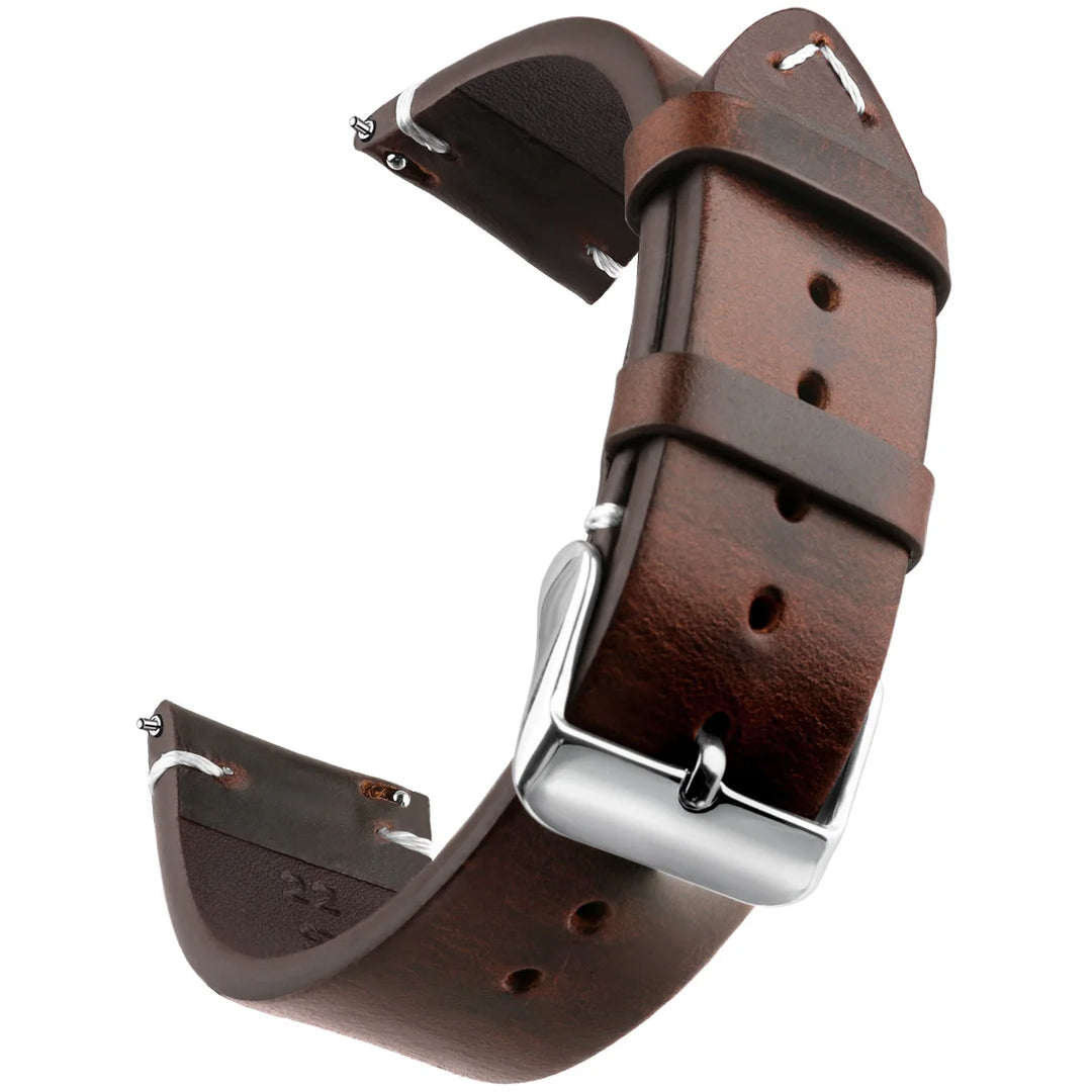 Wax Genuine Leather Watch Band 18–24mm