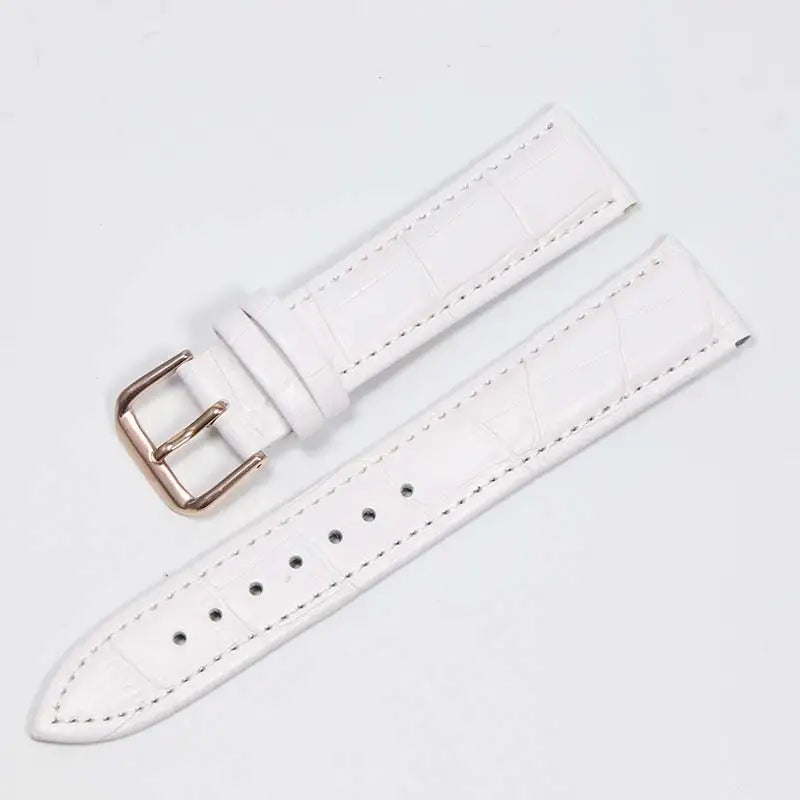 Genuine Leather Watch Strap with Steel Pin Buckle (12-24mm)