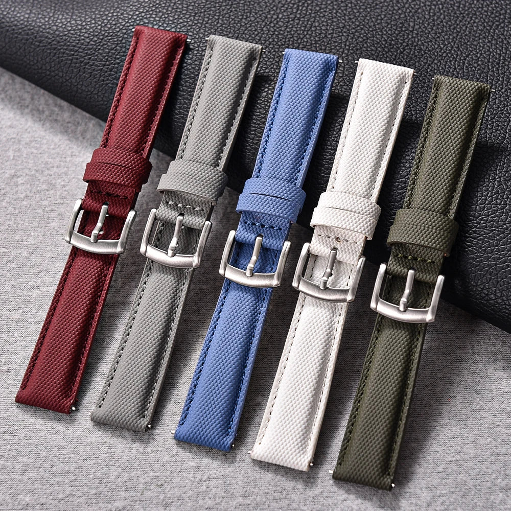 Sailcloth Nylon Watch Strap 18 19 20 22mm Qucik Release Leather Watch Band Universal Sports Bracelet for Cartier Omega Belt Band