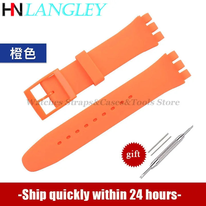 Soft Silicone Watch Strap – 16/17/19/20mm, Colorful Replacement with Tools