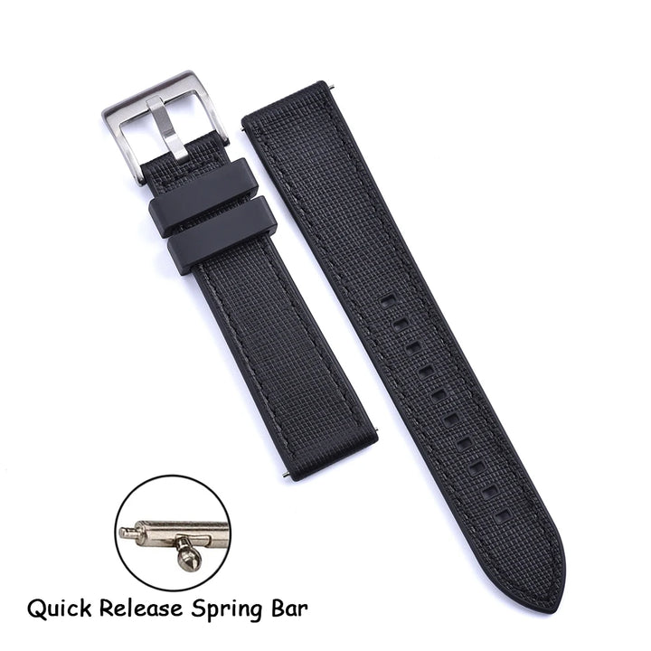FKM Rubber Strap 20mm22mm Leather Qucik Release Watch Band Universal Women Men Watch Accessories for Omega Seiko Sports Bracelet