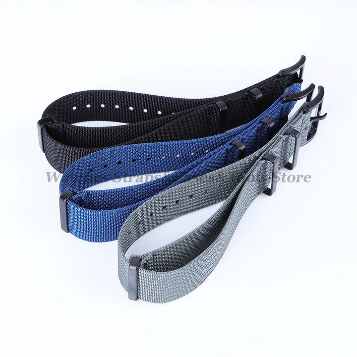 Ribbed Nylon Watch Strap 20/22mm (Military Style)