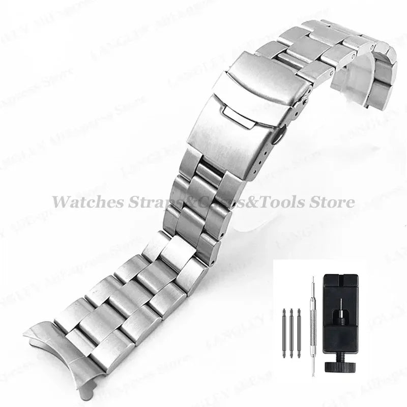 Solid Stainless Steel Watch Strap 18–22mm for Seiko, Jubilee & Oyster