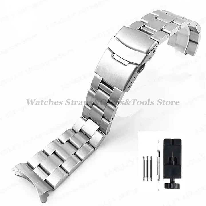 Solid Stainless Steel Watch Strap 18–22mm for Seiko, Jubilee & Oyster