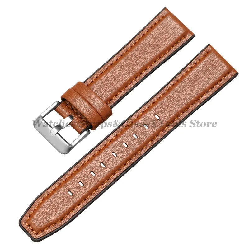 Silicone & Leather Watch Strap for Huawei & Samsung – 18–46mm