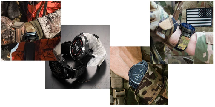 HEMSUT Nylon Military Quickfit Watch Strap – 20–26mm for Garmin