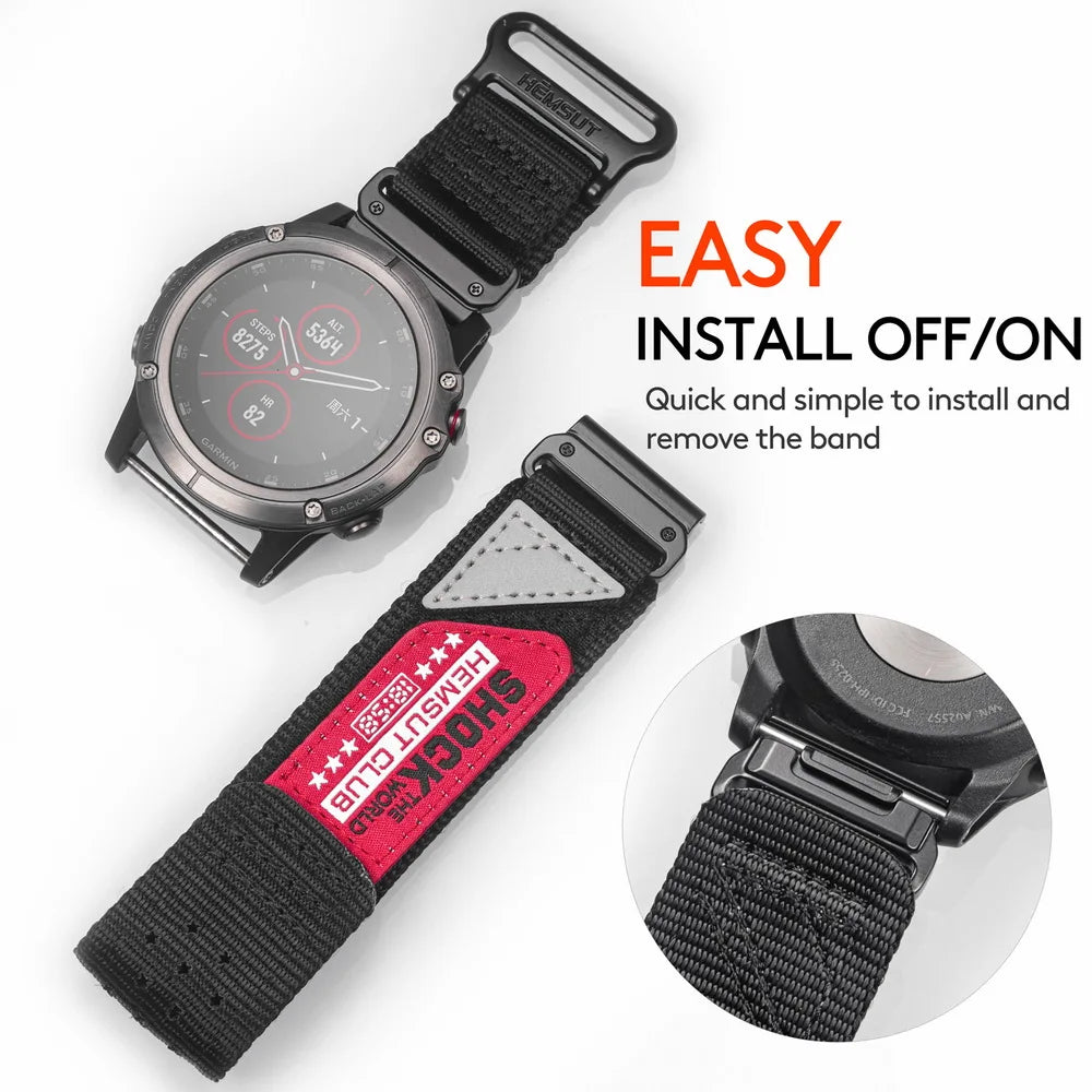 HEMSUT Nylon Quickfit Sports Watch Strap 20-26mm