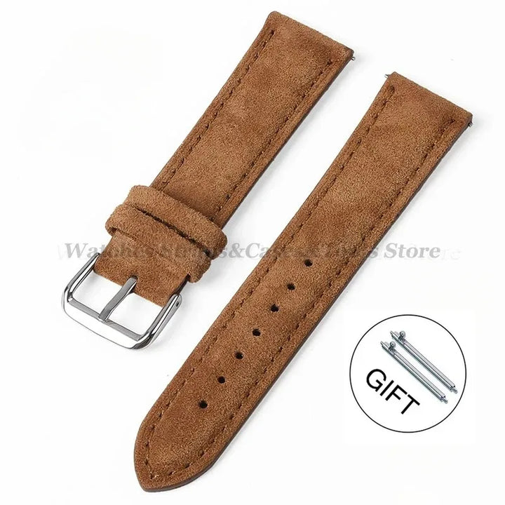 Suede Leather Watch Strap – 18–24mm for Seiko & Huawei GT Series