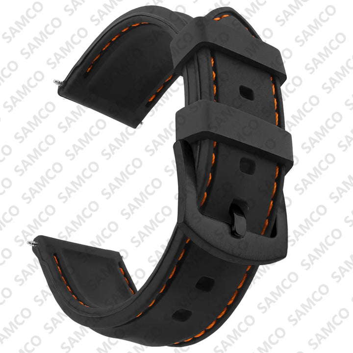Silicone Rubber Watch Band 18–26mm (Soft & Comfortable Replacement Strap)