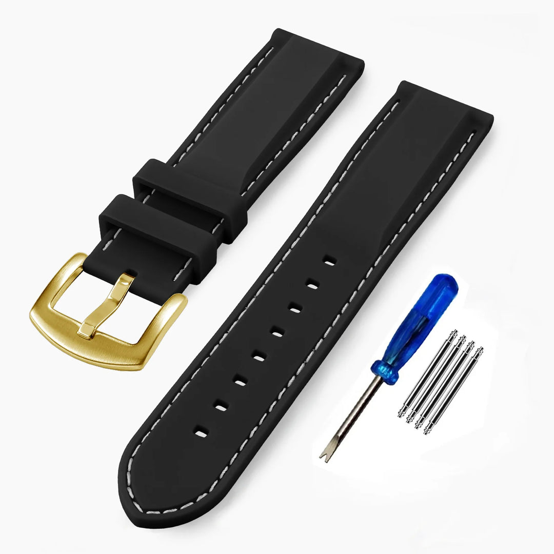 Silicone Rubber Watch Band 20–22mm (Soft & Comfortable Replacement)