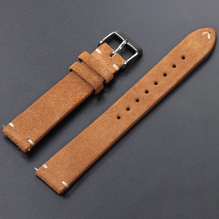 Quick Release Soft Suede Leather Watch Strap (14–22mm)