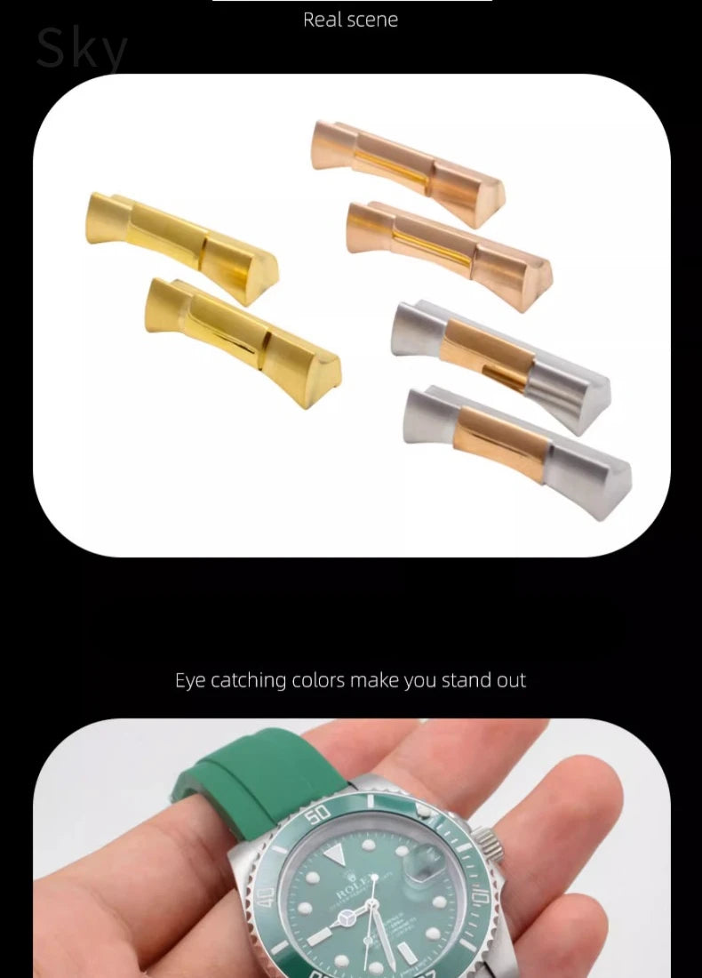 Silicone Leather Hybrid Watch Strap for Rolex (19–21mm)