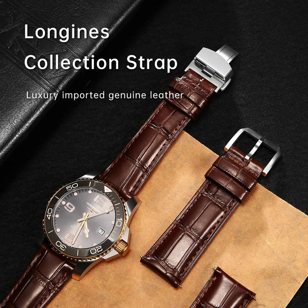 MAIKES Calf Leather Watch Strap Quick Release Bracelet For Longines Omega IWC Watchbands 20mm 21mm 22mm Watch Band