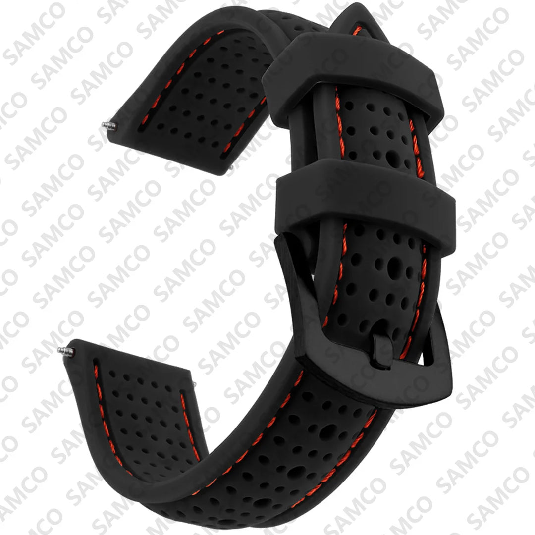 Silicone Rubber Watch Band 18–26mm (Soft & Comfortable Replacement Strap)