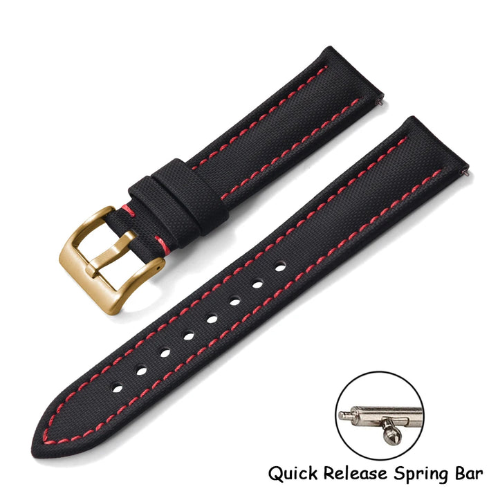 Universal Sailcloth Watch Band 18mm 20mm22mm Sailcloth Leather Strap Qucik Release Bracelet Accessories for Omega for Seiko Belt