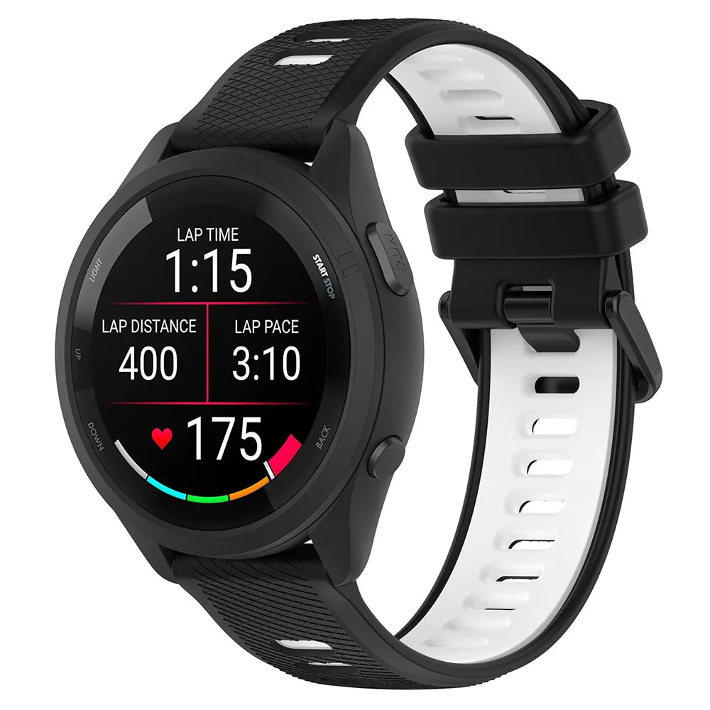 Two-Tone Silicone Watch Strap 18–22mm for Garmin Forerunner & Vivoactive 5