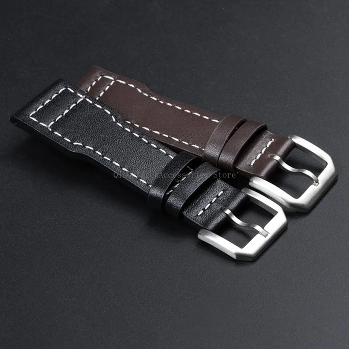 Genuine Cowhide Leather Strap for IWC Pilot – 20/21/22mm, Folding Buckle