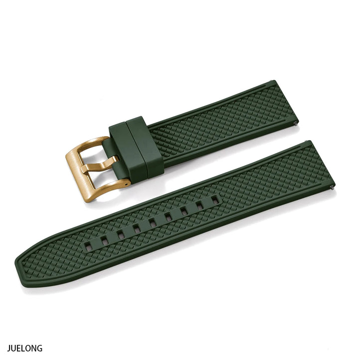 HAISCH Bullet-Shaped FKM Rubber Watch Strap – 18-24mm, Quick Release, Waterproof