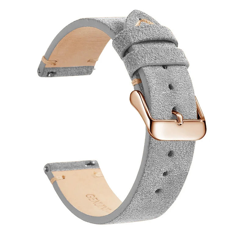 Genuine Leather Quick-Release Watch Strap 14–22mm