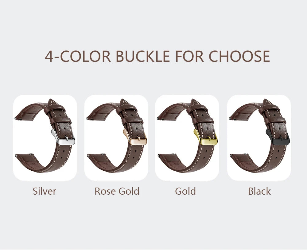 Samco Genuine Leather Watch Band 18–22mm (Quick Release)