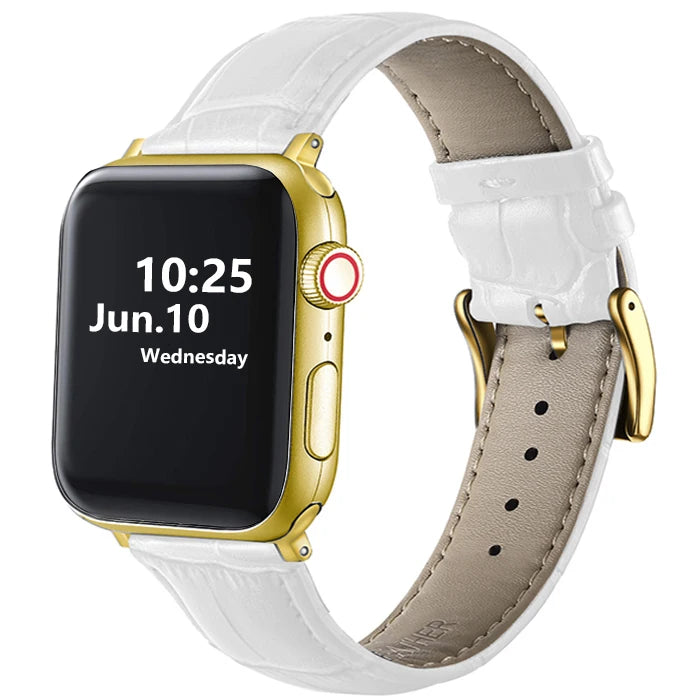 Leather Apple Watch Band (38/42mm, Series 3–6/SE Compatible)