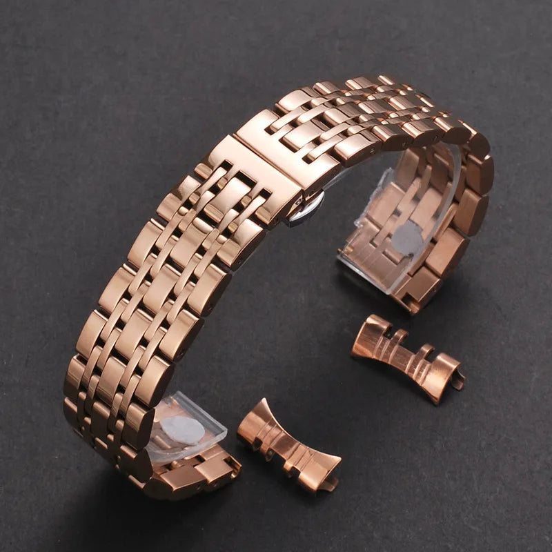 Solid Stainless Steel Watch Band 16–24mm with Butterfly Buckle for TISSOT,