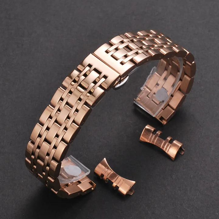 Solid Stainless Steel Watch Band 16–24mm with Butterfly Buckle for TISSOT,