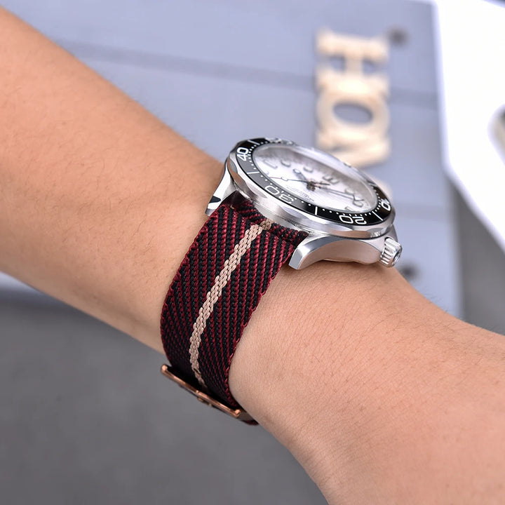 NATOBELT Military Nylon Watch Straps Movable Ring Bronze/Silver Buckle Watchbands For Tudor Nylon Sailcloth Strap 20mm 22mm