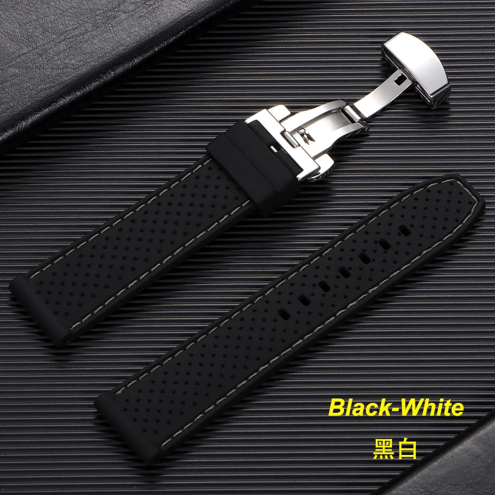 Premium Silicone Watch Strap – 20/22mm, Waterproof & Breathable, Butterfly