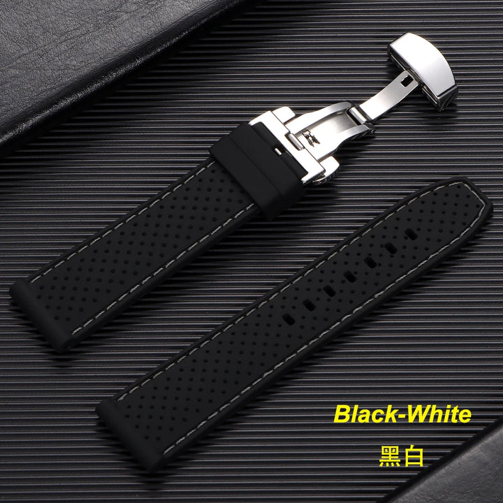 Premium Silicone Watch Strap – 20/22mm, Waterproof & Breathable, Butterfly