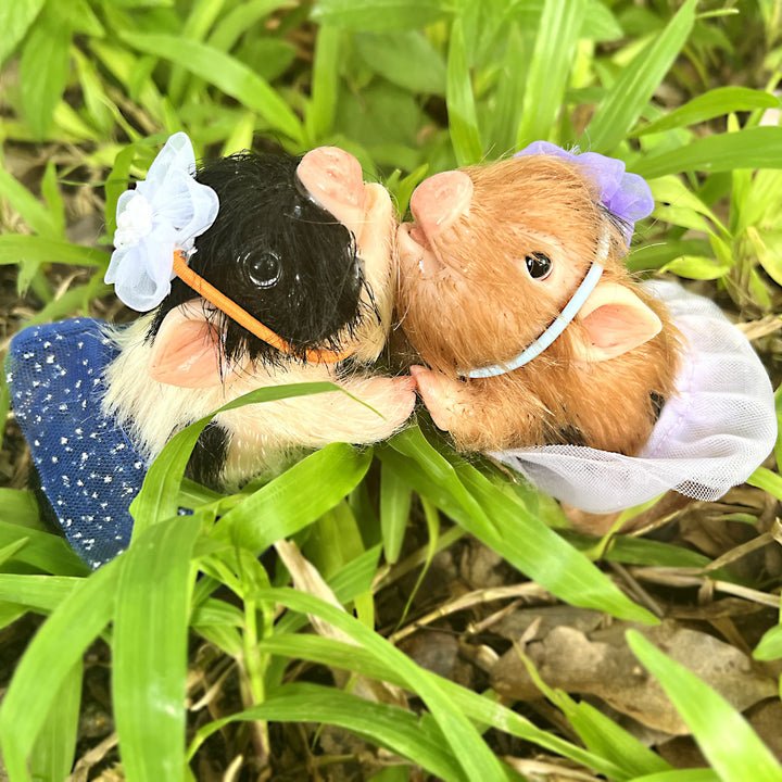 12 cm Mini Silicone Reborn Piglet Doll + 3 Outfits