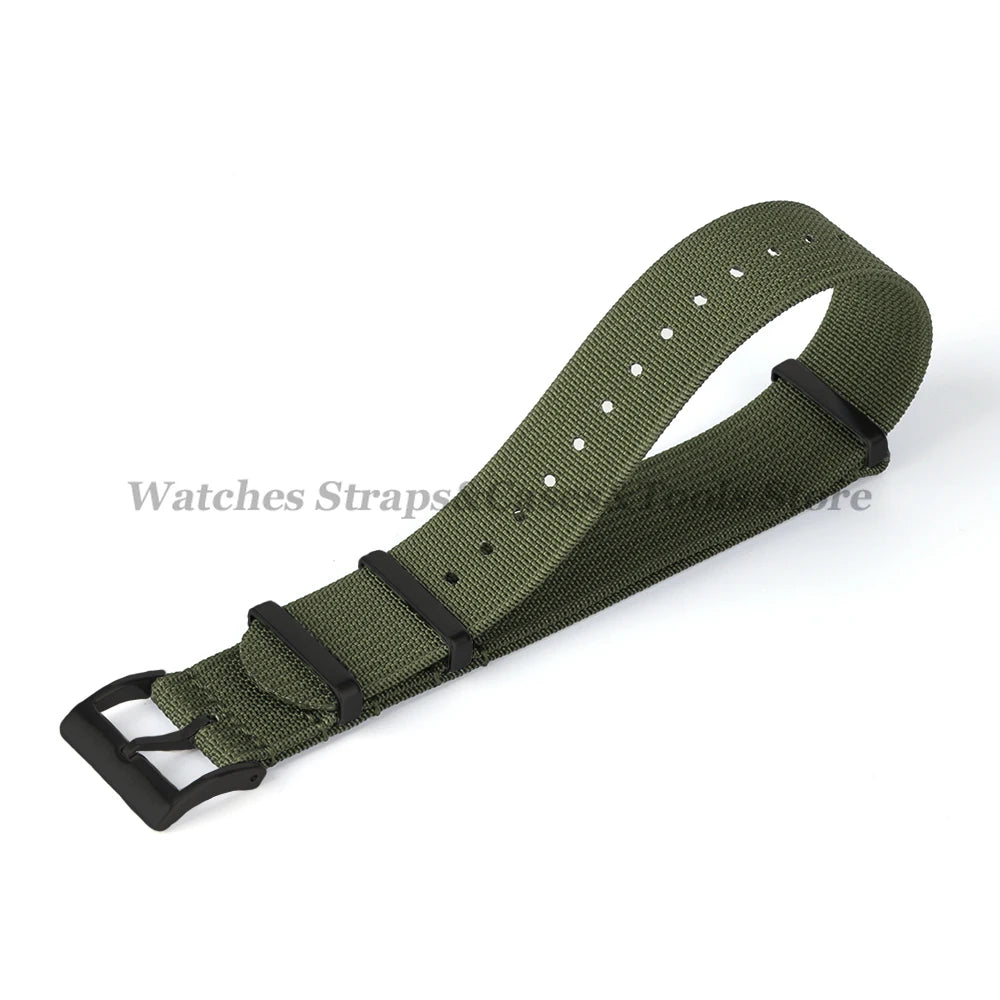 Ribbed Nylon Watch Strap 20/22mm (Military Style)