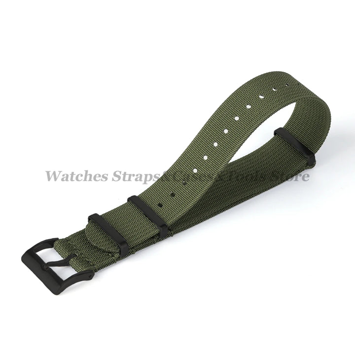 Ribbed Nylon Watch Strap 20/22mm (Military Style)